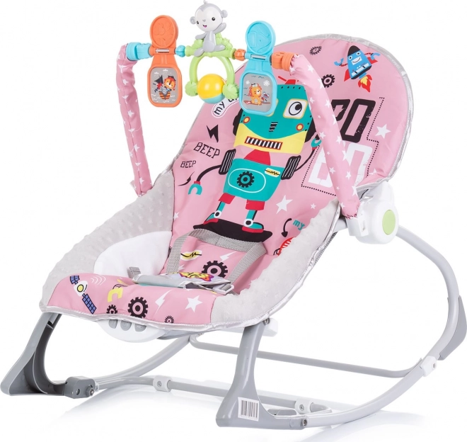 Vibrating Baby Lounger and Chair 2-in-1 Baby Spa Pink