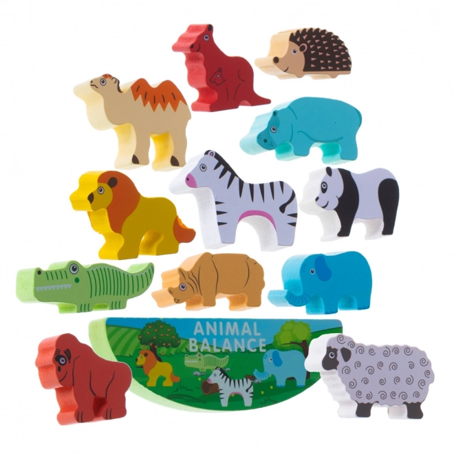 Balancing Safari Animals Wooden Puzzle