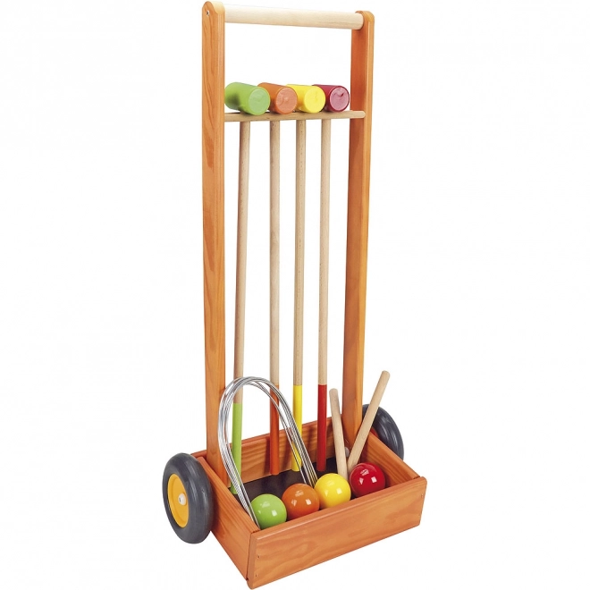 Jeujura Wooden Croquet Set with Trolley