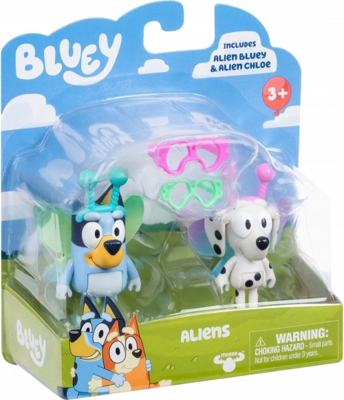 Figure Bluey confezione da due Baby Bluey e Chloe