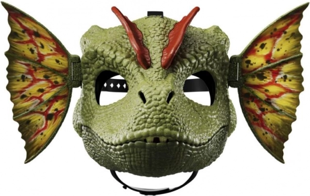 Dilophosaurus maska Jurský svet so zvukmi a vodným efektom