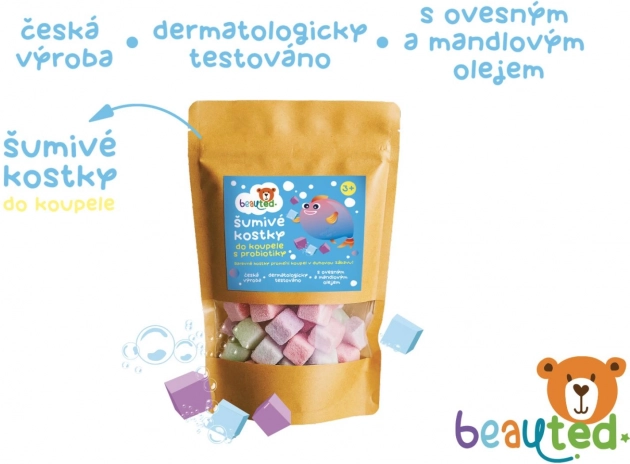 Cubetti frizzanti da bagno con probiotici in sacchetto richiudibile