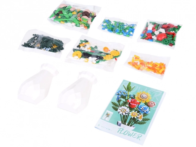 Technical Construction Set Meadow Flowers with Vase 618 Pieces