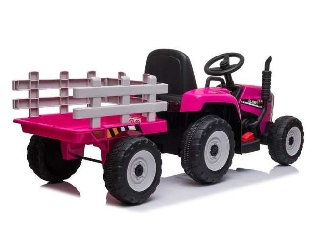 Bateriový traktor s přívěsem XMX611 růžový