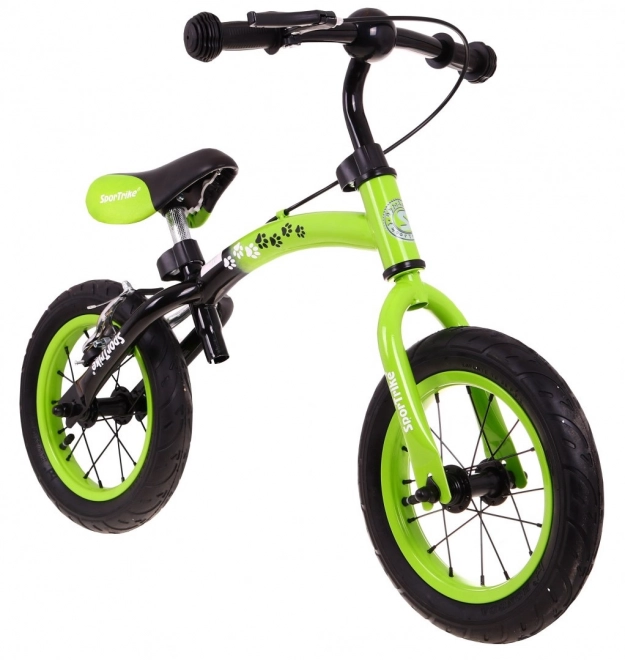 Children's Balance Bike Green with Convertible Frame