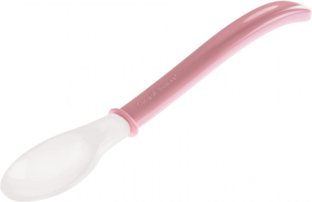 Canpol babies siliconen lepel met lange handgreep roze