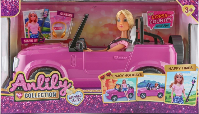 Doll with Car 30 cm