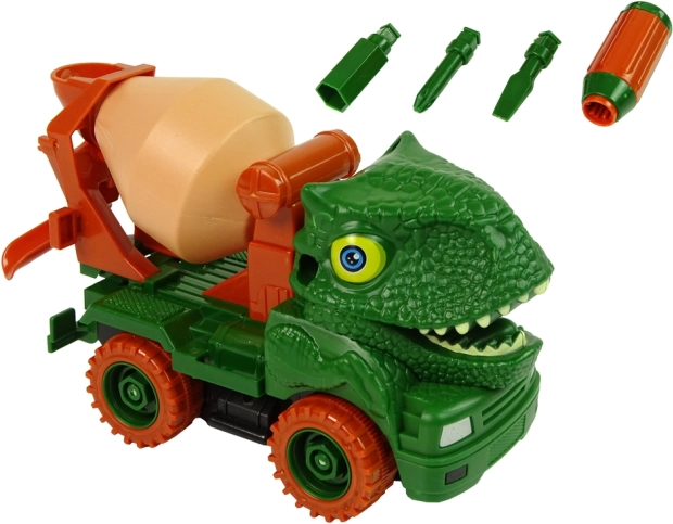 Take-apart dinosaur cement mixer