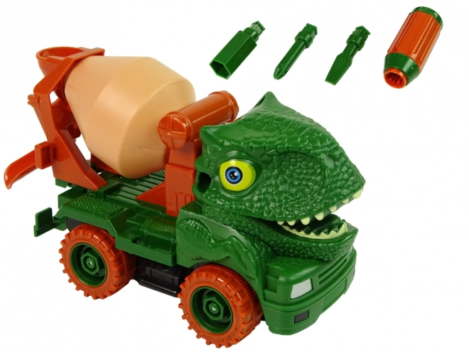 Dinosaur Cement Mixer Assembly Truck with Green Accessories