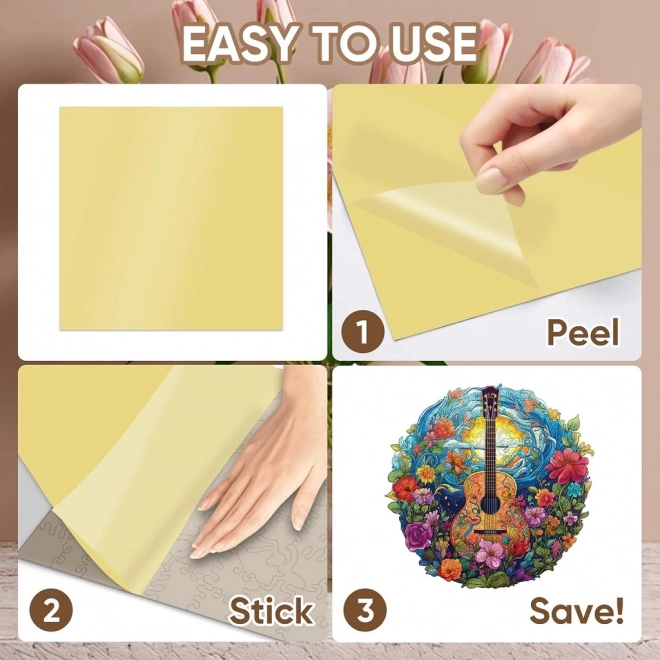Dřevěné puzzle Kytara 200 dílků