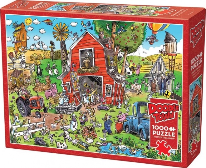 Cobble Hill Puzzle Doodletown: Crazy Farm 1000 Pieces