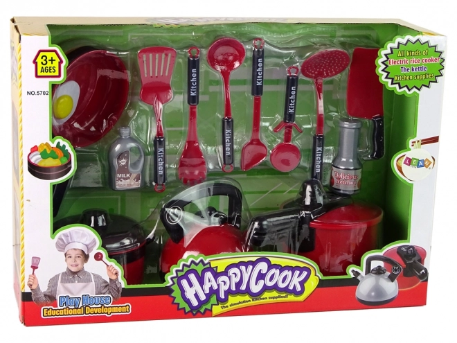 Red Children's Kitchen Cookware Set