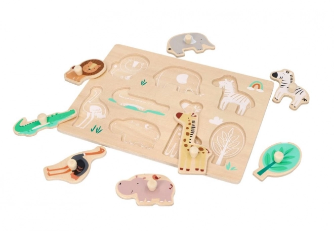 Wooden Safari Puzzle with Handles