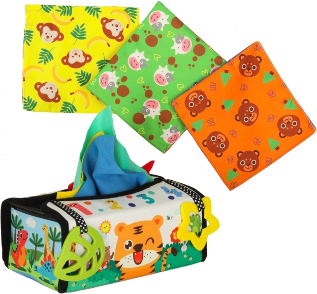 Sensory Montessori Toy with Handkerchiefs and Mat 2 in 1