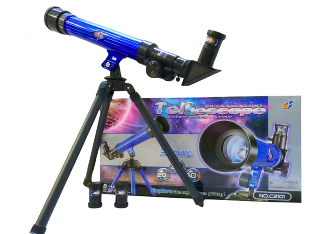 Educational Telescope with Stand and Zoom - Blue