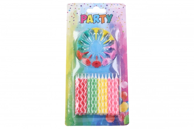 Colorful Party Candles with Holders