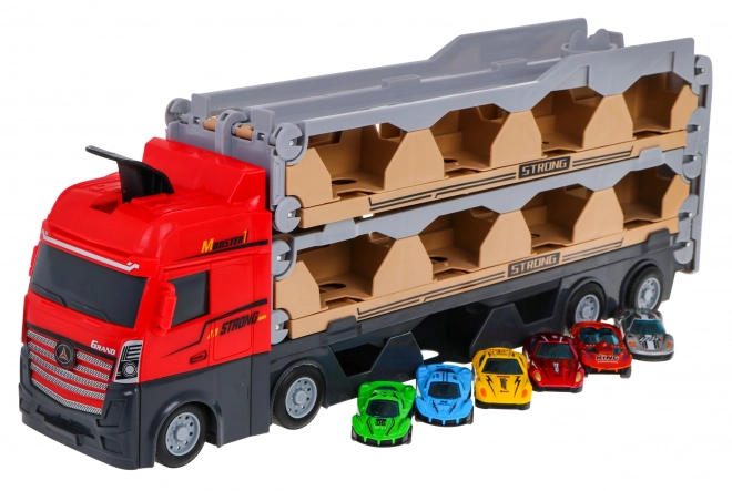 3-in-1 Truck with Ramp and Diecast Cars