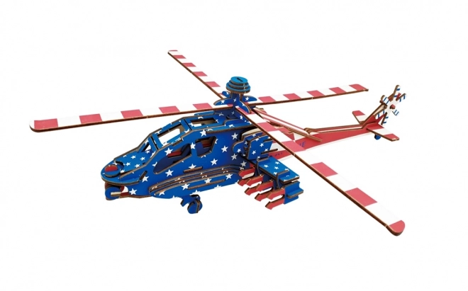 Wooden 3D Puzzle Apache Combat Helicopter