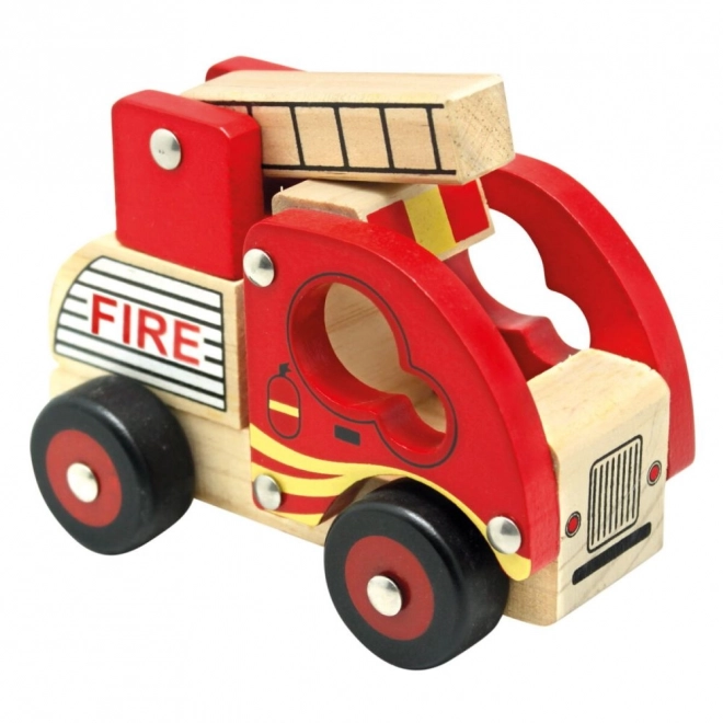 Wooden Fire Truck Toy for Kids