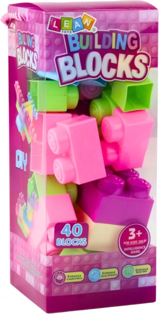 Grande set di costruzioni in scatola 40 pezzi mattoni colorati