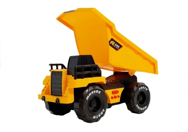 Yellow Friction Powered Dump Truck with Lights and Sounds