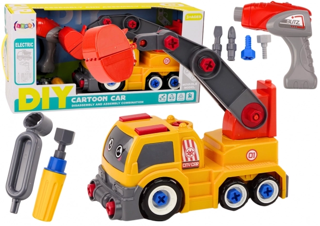 Cartoon DIY Crane Truck Orange