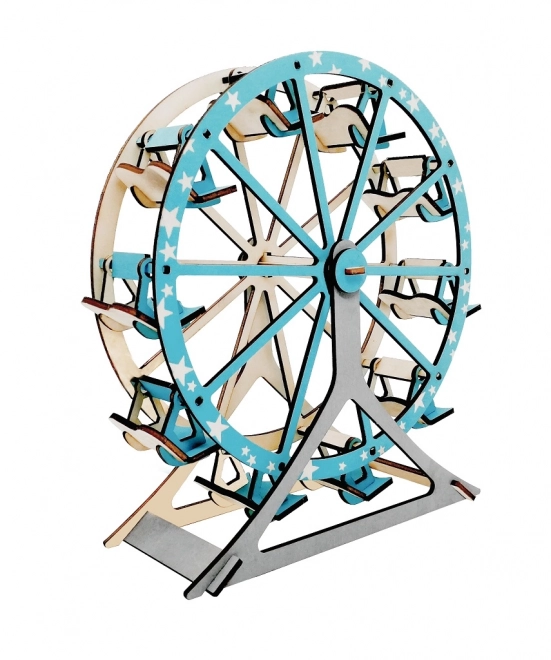 Woodcraft Wooden 3D Puzzle Ferris Wheel Turquoise