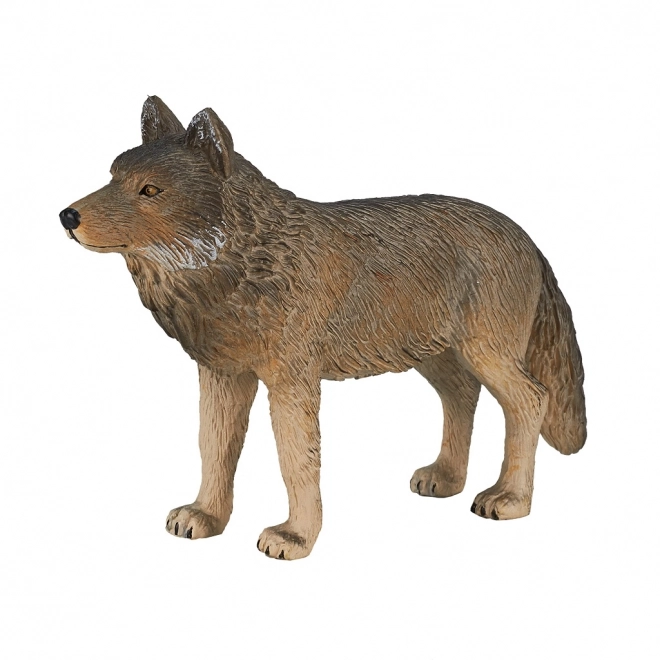 Realistic Standing Grey Wolf Figurine