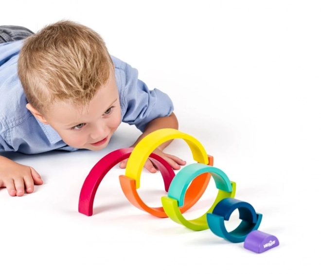 Wooden Balancing Rainbow Blocks