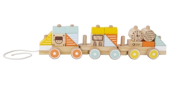 Pull-Along Wooden Train Set for Toddlers