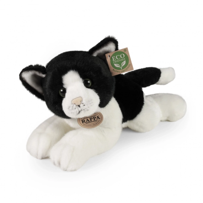 Plush White and Black Cat 30 cm Eco-Friendly