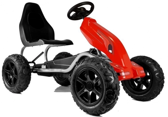 Pedal Go-Kart with Inflatable Wheels Red