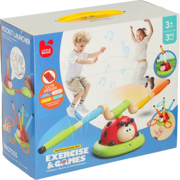 Kindersportspel 3-in-1: springtouw, ringwerpen, lieveheersbeestje schietspel