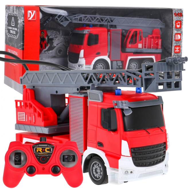 Remote Control Fire Truck with Water Hose and Interactive Features for Kids 3+