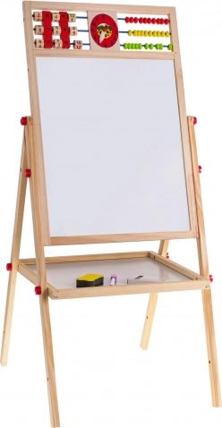Double-sided surface: whiteboard and chalk