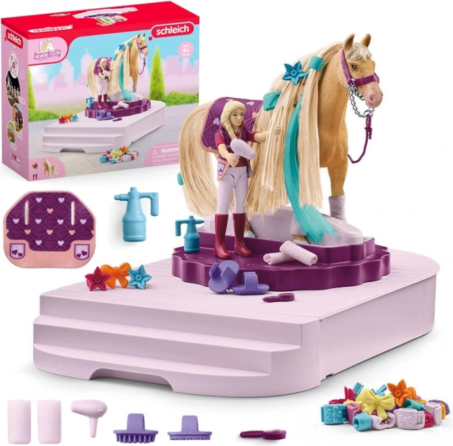 Station de toilettage rotative pour chevaux Schleich Horse Club Sofia's Beauties