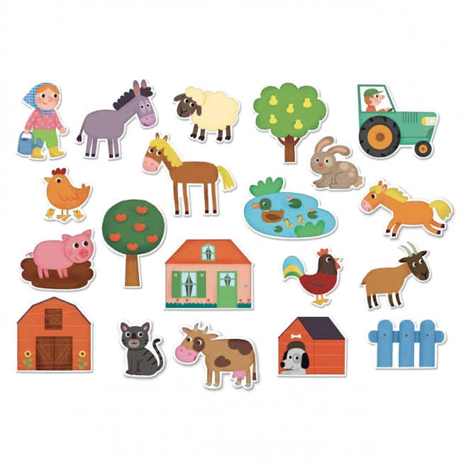 Wooden Farm Magnets for Kids