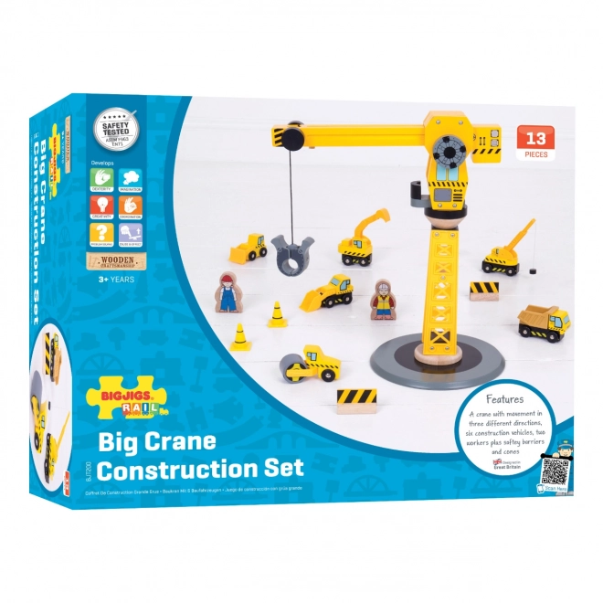 Bigjigs Rail Crane and Construction Vehicles Set