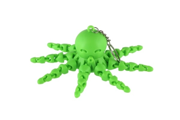 Colorful Flashing Octopus Keychain