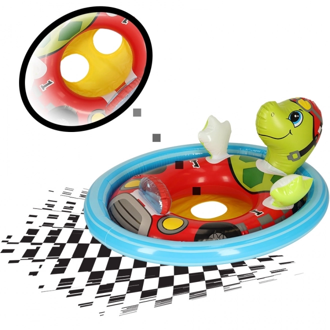 Inflatable Swim Ring for Toddlers with Seat - Turtle Design