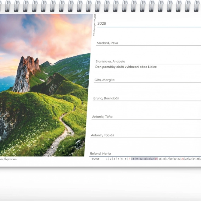 Desk Calendar To the Mountain Tops 2026