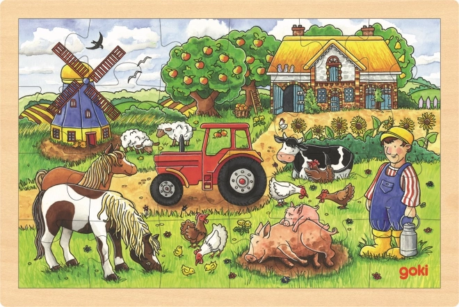 Wooden Farm Puzzle by GOKI