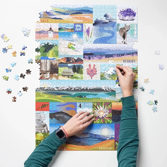Puzzle Puzzlove Poľské hory 1000 dielikov