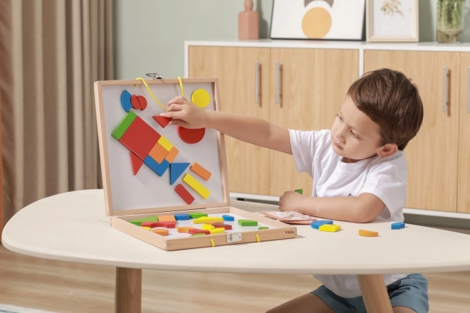 Wooden Magnetic Building Set in Case