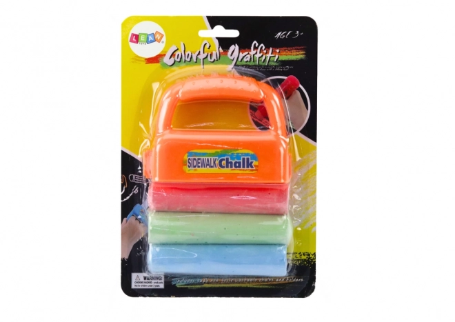 Sidewalk Chalk Set with Handle - Orange