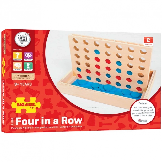 Connect Four Wooden Strategy Game