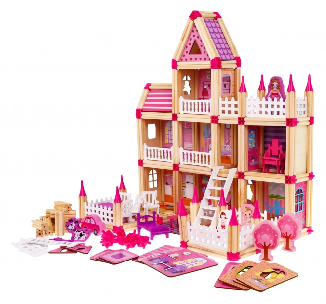 Wooden Princess Castle Building Blocks Set for Kids