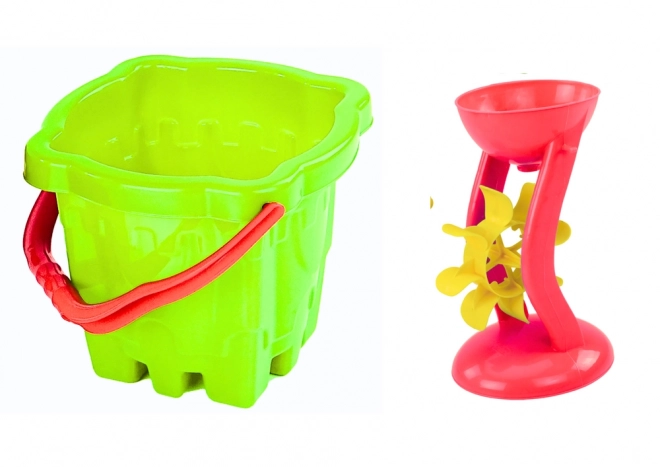 Beach Toy Set with Bucket Castle and Mill