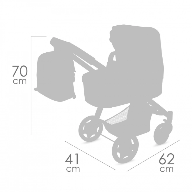 Foldable 3-in-1 Doll Stroller with Backpack Coco 2024