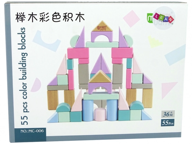 Wooden Blocks Pastel Colors Castle Set